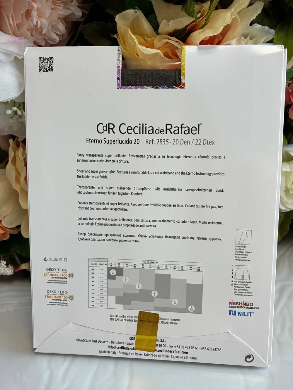 Cecilia de Rafael Eterno Superlucido 20 Glossy Tights Grafito Gray XL Waistless